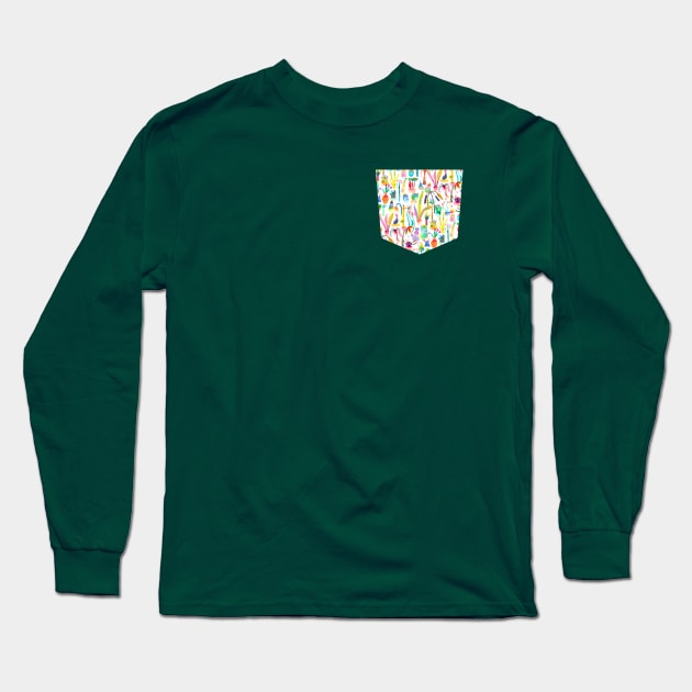 Pocket - Lush Garden Long Sleeve T-Shirt by ninoladesign